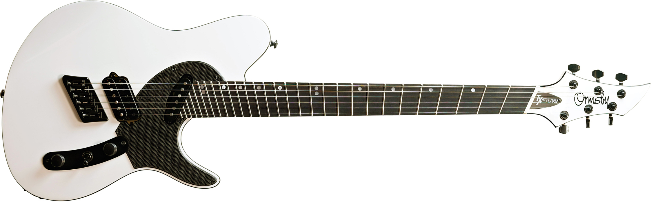 Ormsby Tx Gtr Carbon 6c Multiscale Hs Ht Eb - Ermine White - Guitare Électrique Forme Tel - Main picture