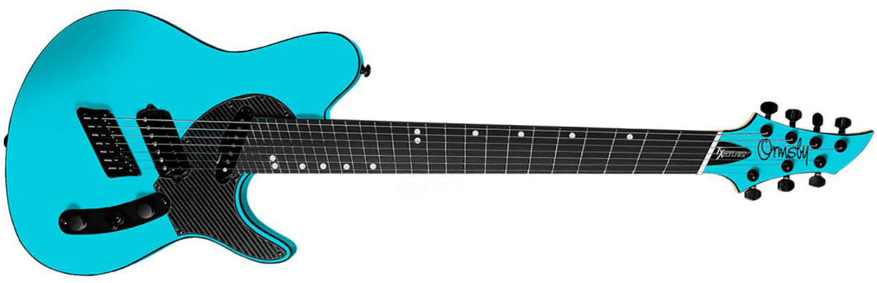 Ormsby Tx Gtr Carbon 7c Multiscale Hs Ht Eb - Azure Blue - Guitare Électrique Multi-scale - Main picture