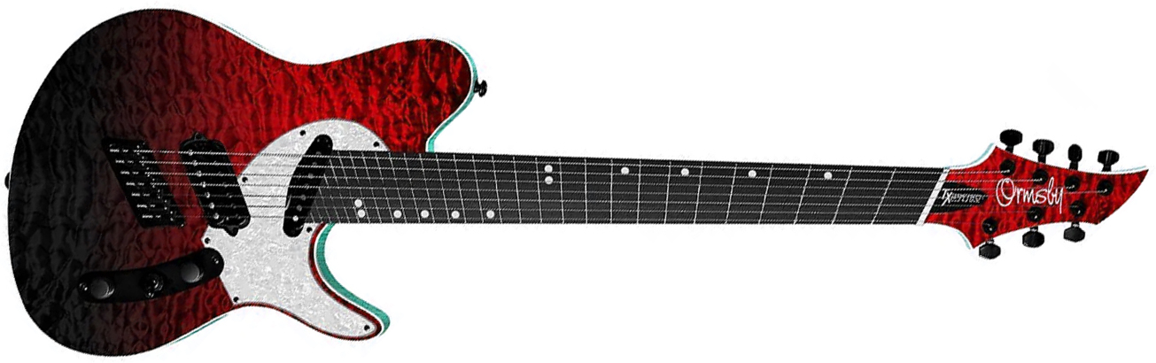 Ormsby Tx Gtr Exotic 7c Multiscale Hs Ht Eb - Bloodbath - Guitare Électrique Multi-scale - Main picture