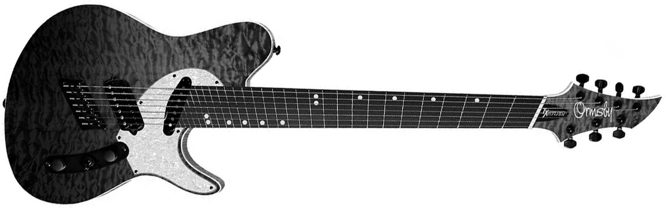 Ormsby Tx Gtr Exotic 7c Multiscale Hs Ht Eb - Dahlia Black - Guitare Électrique Multi-scale - Main picture