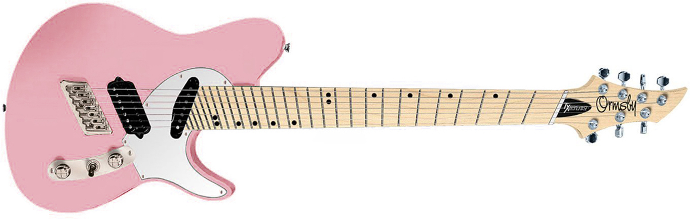 Ormsby Tx Gtr Vintage 7c Multiscale Hs Ht Mn - Shell Pink - Guitare Électrique Multi-scale - Main picture