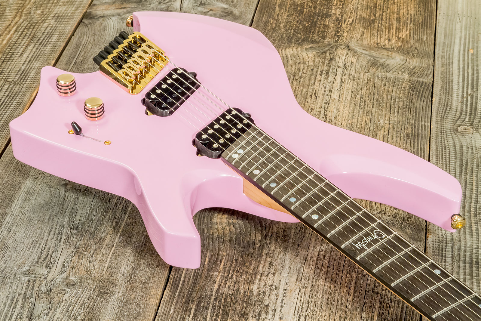 Ormsby Goliath Headless Gtr Run 14c Multiscale 2h Ht Eb - Shell Pink - Guitare Électrique Multi-scale - Variation 1