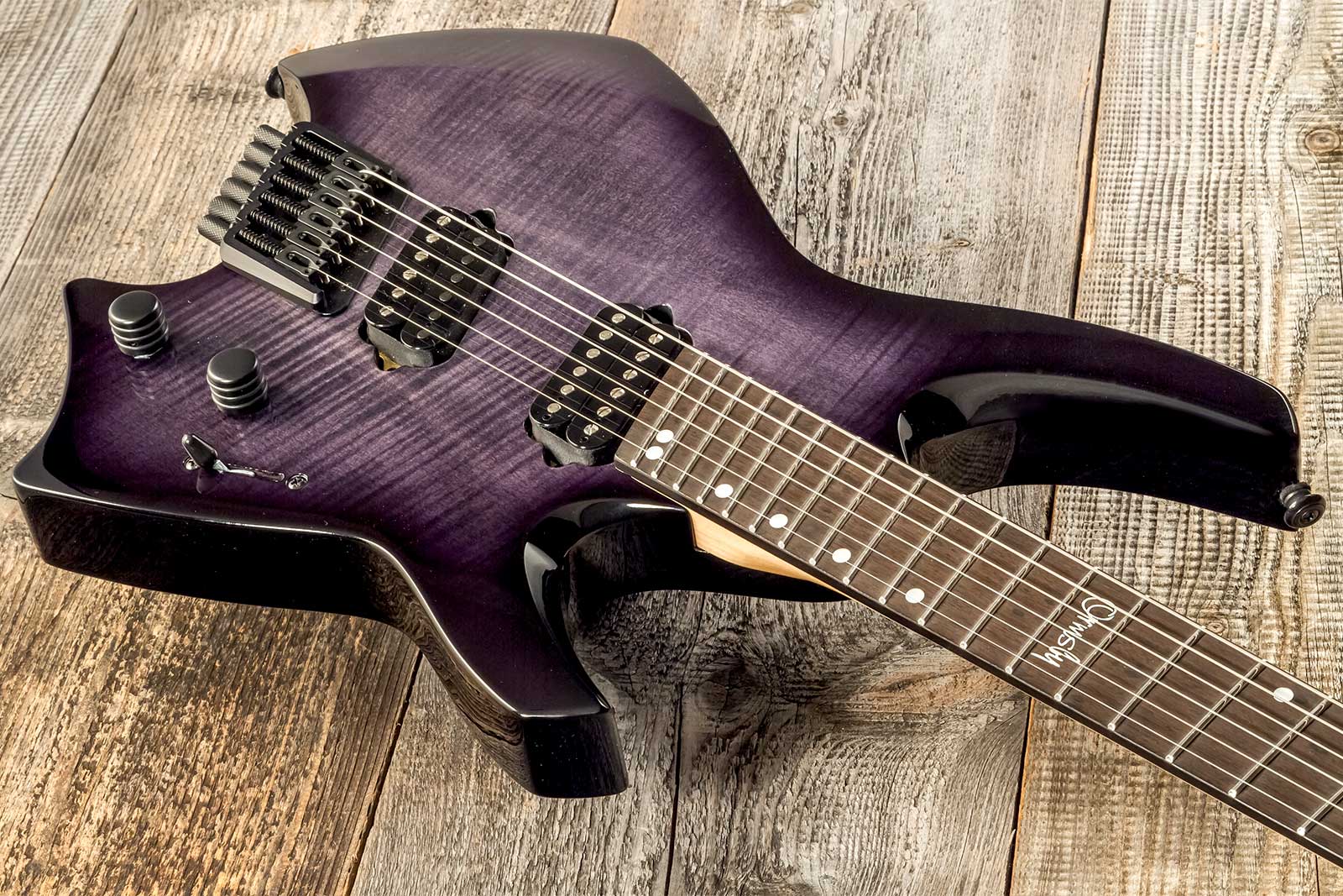 Ormsby Goliath Headless Gtr Run 17 6c Multiscale 2h Ht Eb - Dahlia Black - Guitare Électrique Multi-scale - Variation 2