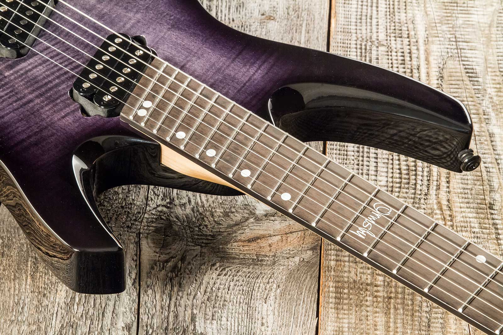Ormsby Goliath Headless Gtr Run 17 6c Multiscale 2h Ht Eb - Dahlia Black - Guitare Électrique Multi-scale - Variation 4