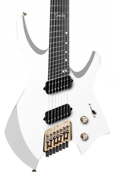 Guitare électrique solid body Ormsby Goliath Headless GTR 7 Run 14 - Ermine white