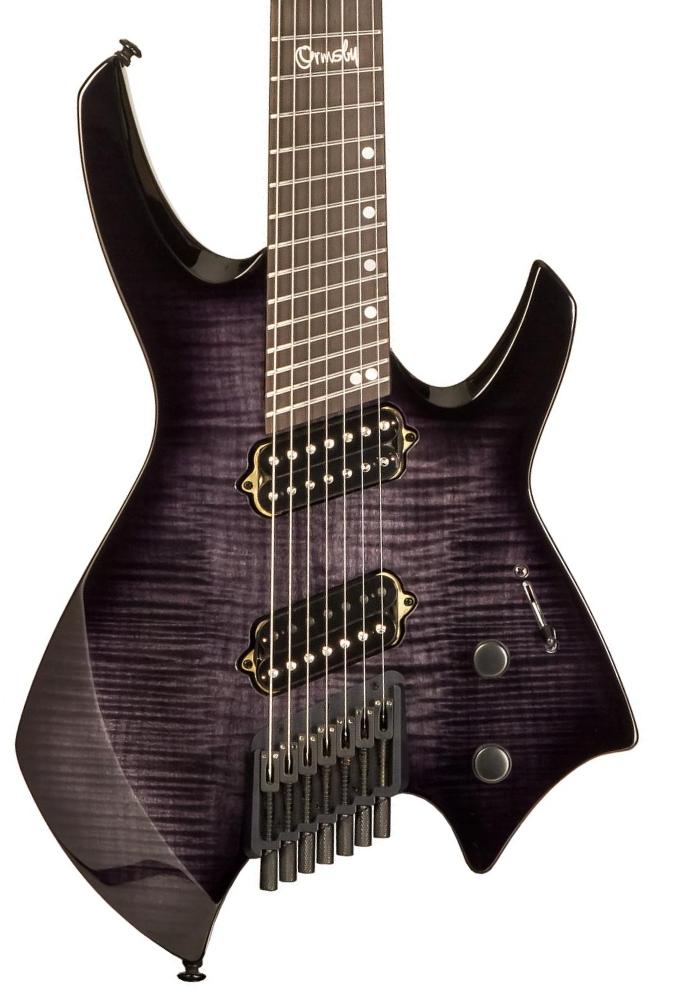 Guitare électrique multi-scale Ormsby Goliath Headless GTR Run 17 7-String - DAHLIA BLACK