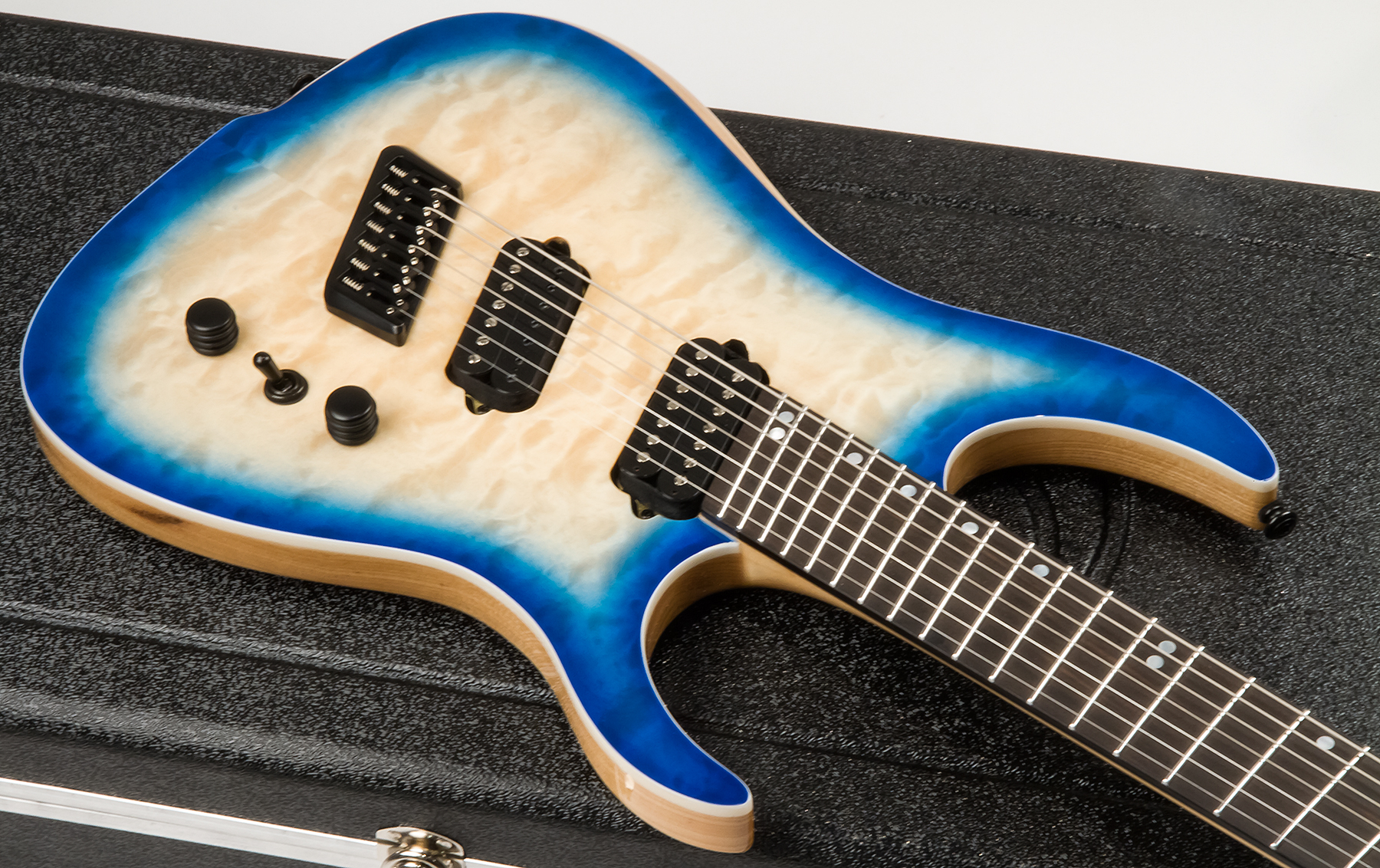 Ormsby Tx Gtr 7 Swamp Ash Quilt Maple Hh Ht Eb - Azzurro Blue - Guitare Électrique Multi-scale - Variation 1