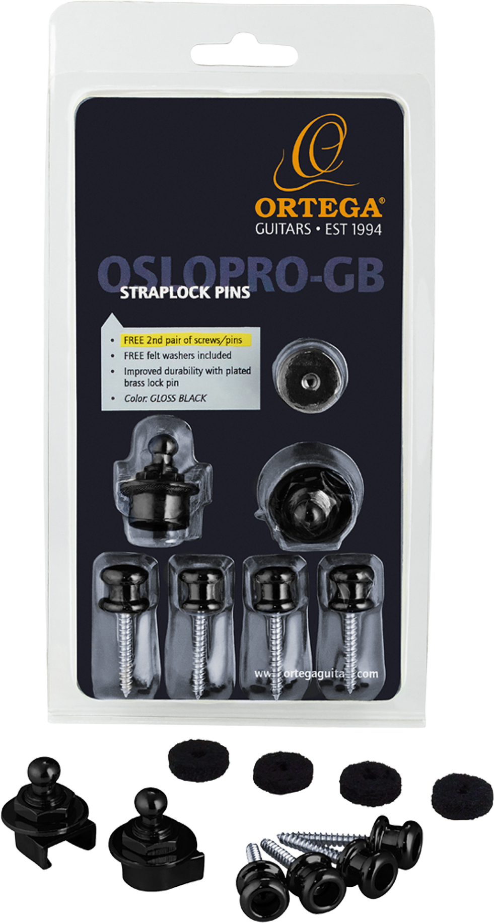 Ortega Set Straplock Pro Noir - Attache Courroie - Main picture