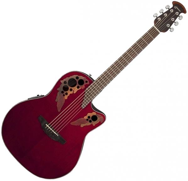 Guitare electro acoustique Ovation CE44-RR-C Celebrity Elite - Ruby red