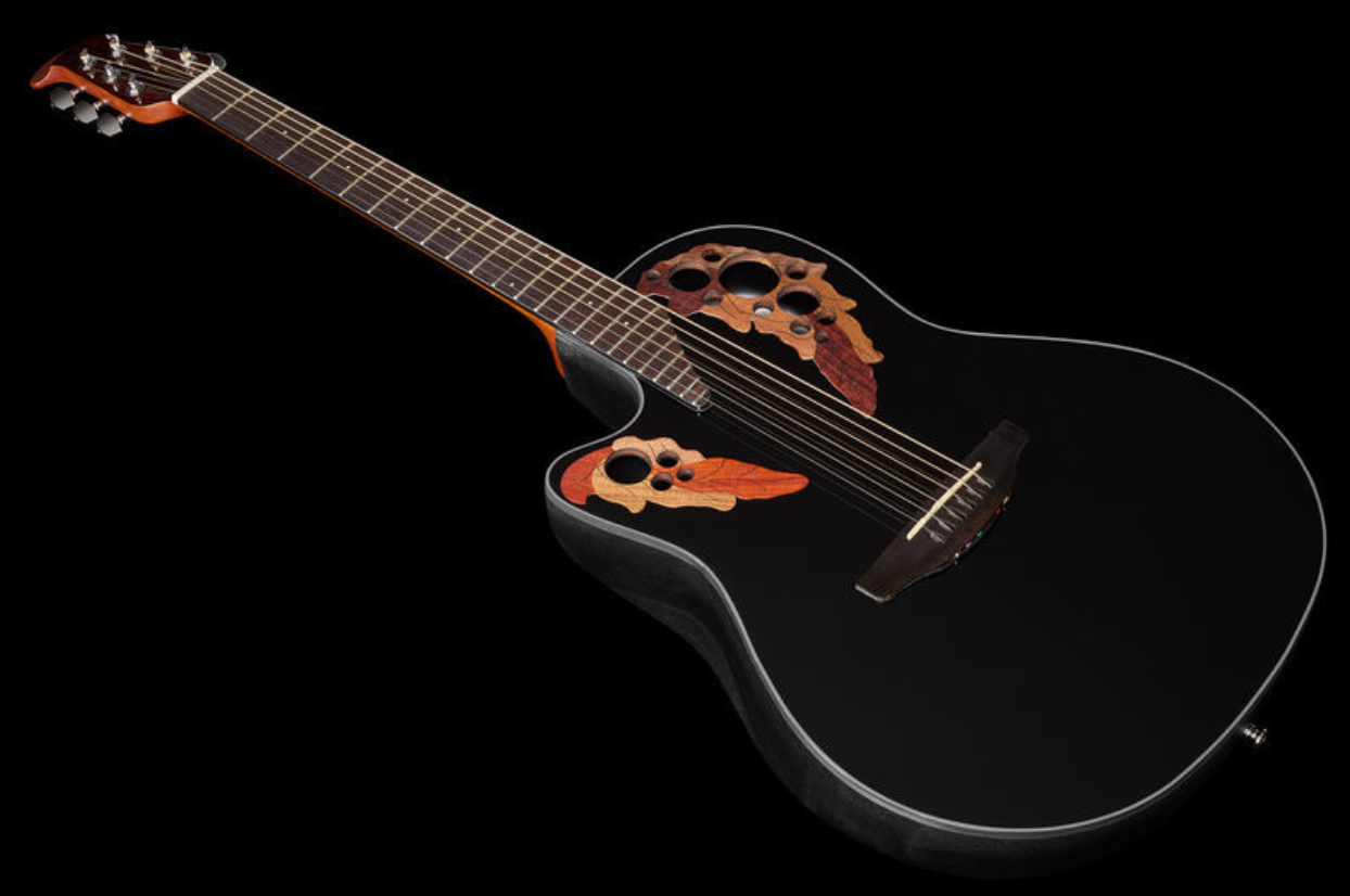 Ovation Ce44l-5 Celebrity Elite Gaucher Mid Depth Cw Epicea Lyrachord Ova - Black - Guitare Electro Acoustique - Variation 1