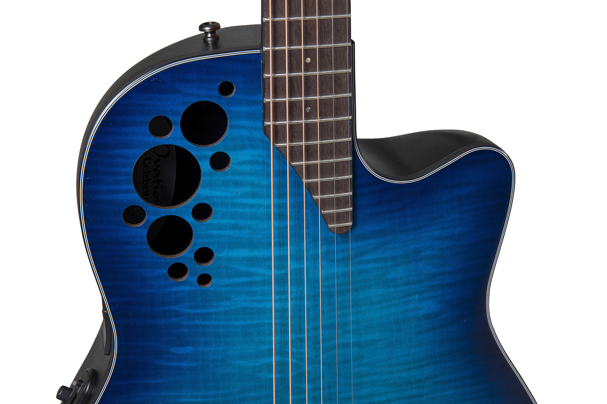 Ovation Ce44p-blfl-g Celebrity Elite Plus Mid Depth Cw Erable Lyrachord Rw - Blue Flamed Maple - Guitare Electro Acoustique - Variation 4