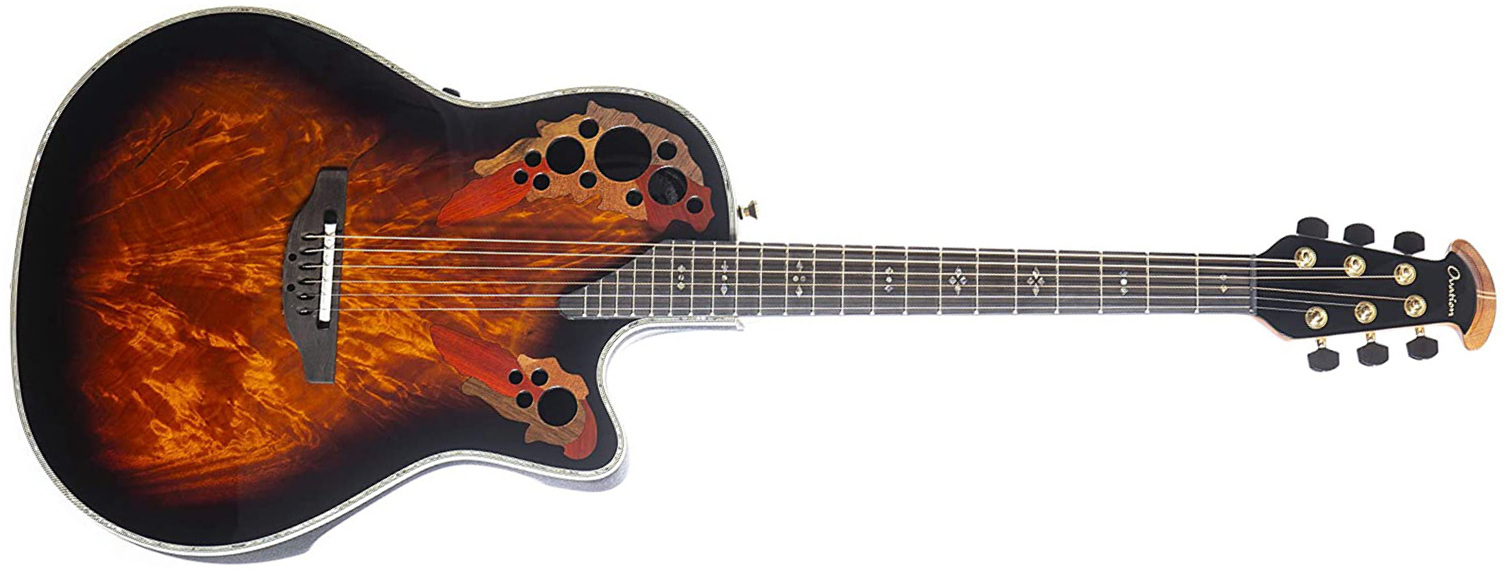 Ovation C2078axp-af Okoume Feather Elite Plus Deep Contour Depth Cw Epicea/okoume Lyrachord Eb - Sunburst - Guitare Electro Acoustique - Main picture