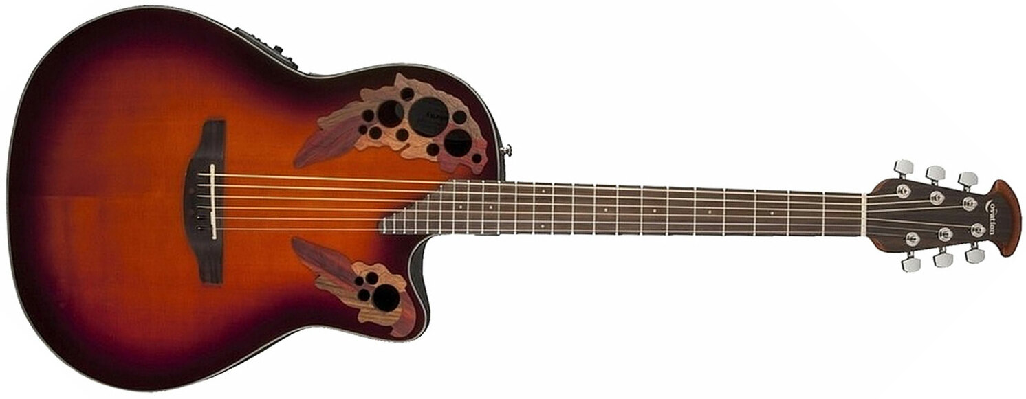 Ovation Ce44-1 Celebrity Elite Mid Depth Cw Epicea Lyrachord Rw - 2-color Sunburst - Guitare Electro Acoustique - Main picture