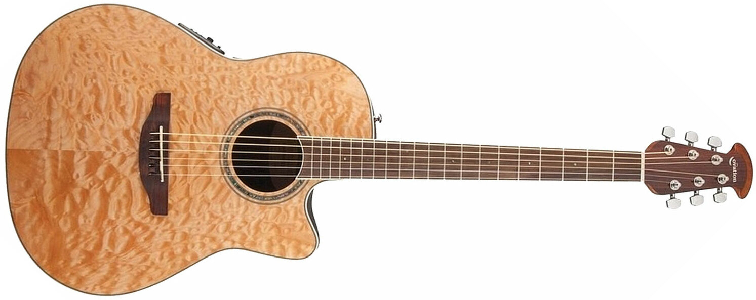 Ovation Cs24p-4q Celebrity Standard Plus Mid Depth Cw Erable Lyrachord Rw - Natural - Guitare Electro Acoustique - Main picture