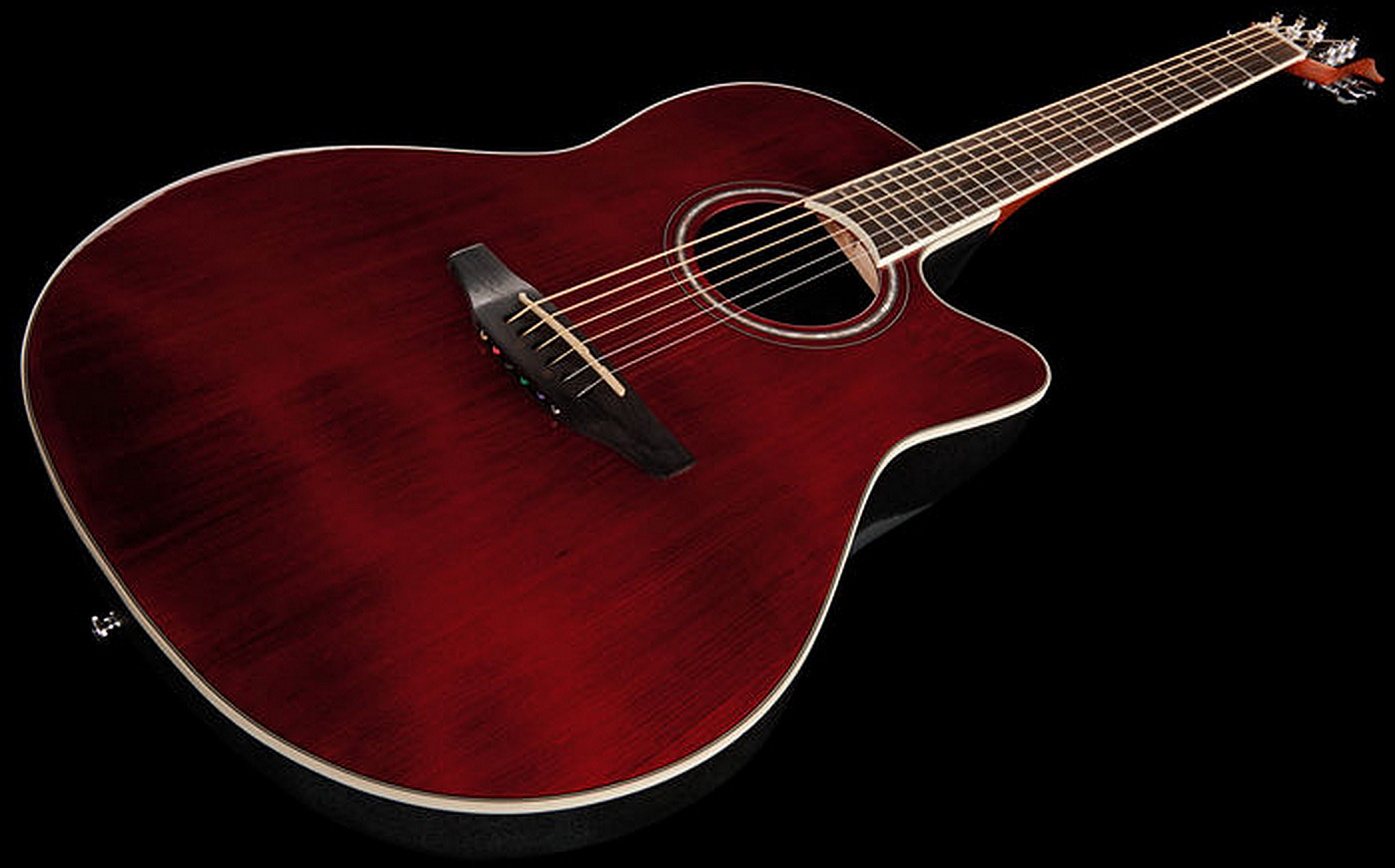 Ovation Cs24-rr Celebrity Standard Mid Depth Cw Epicea Lyrachord Rw - Ruby Red - Guitare Electro Acoustique - Variation 2