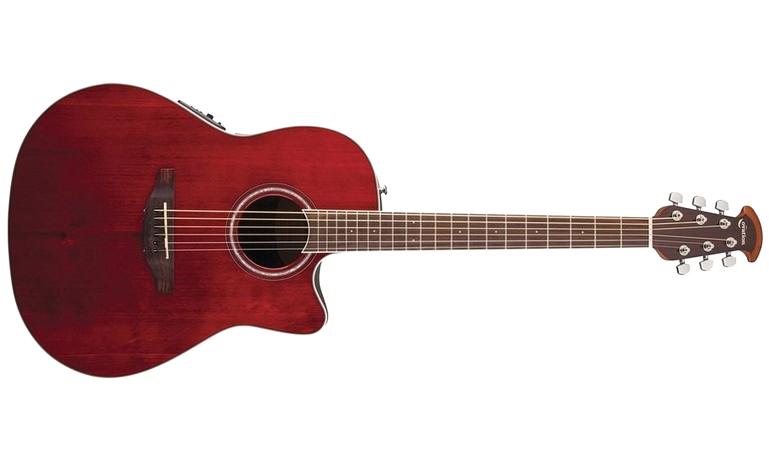 Ovation Cs24-rr Celebrity Standard Mid Depth Cw Epicea Lyrachord Rw - Ruby Red - Guitare Electro Acoustique - Variation 1