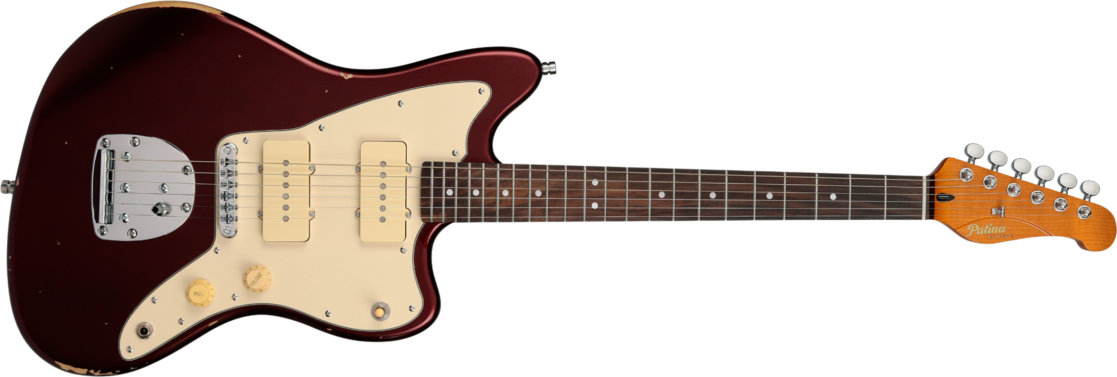 Patina Guitars Pj6 Ox R 2s Trem Rw - Oxblood Red Relic - Guitare Électrique RÉtro Rock - Main picture