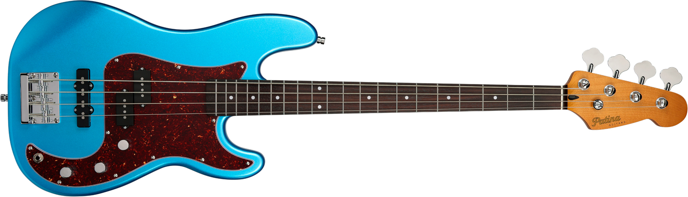 Patina Guitars Ppb3 Lpb 1s Ht Rw - Lake Placid Blue - Basse Électrique Solid Body - Main picture