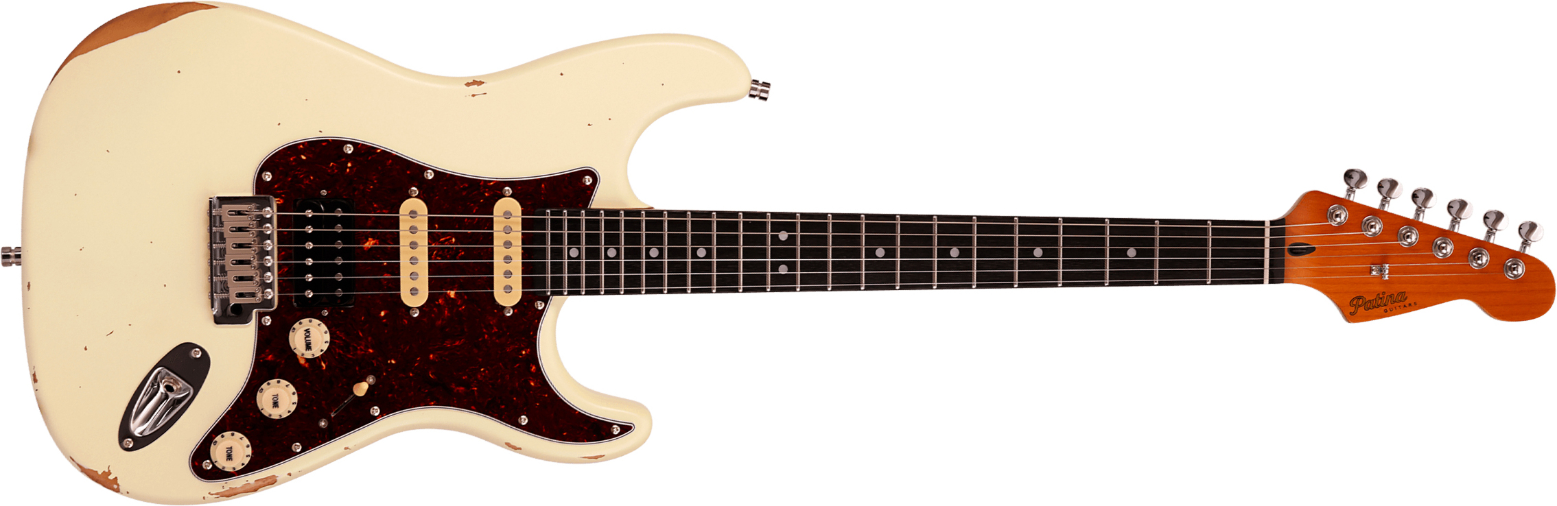 Patina Guitars Ps7 Ow R Hss Trem Rw - Olympic White - Guitare Électrique Forme Str - Main picture
