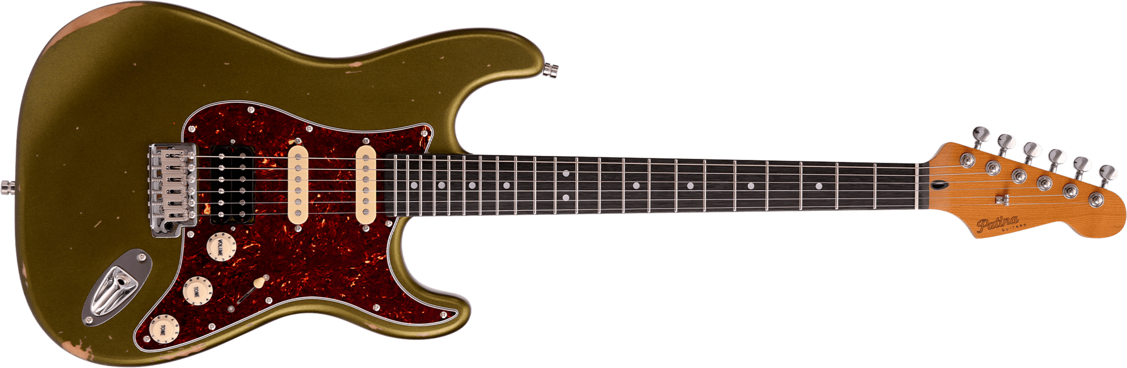 Patina Guitars Ps7 Sgr R Hss Trem Rw - Sherwood Green Relic - Guitare Électrique Forme Str - Main picture
