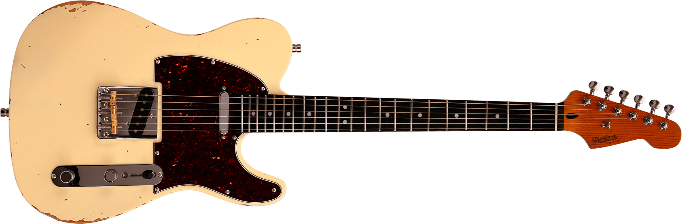 Patina Guitars Pt6 Ow R 2s Ht Rw - Olympic White Relic - Guitare Électrique Forme Tel - Main picture
