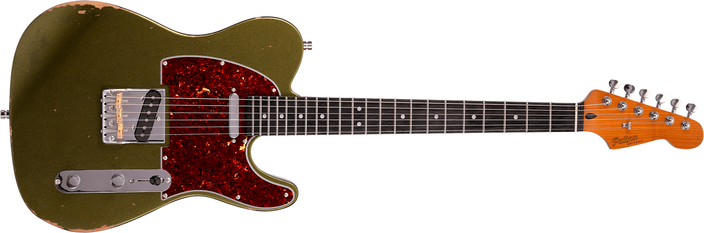 Patina Guitars Pt6 Sgr R 2s Ht Rw - Sherwood Green Relic - Guitare Électrique Forme Tel - Main picture