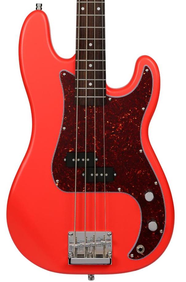 Basse électrique solid body Patina guitars PPB-3 FRD - Fiesta red