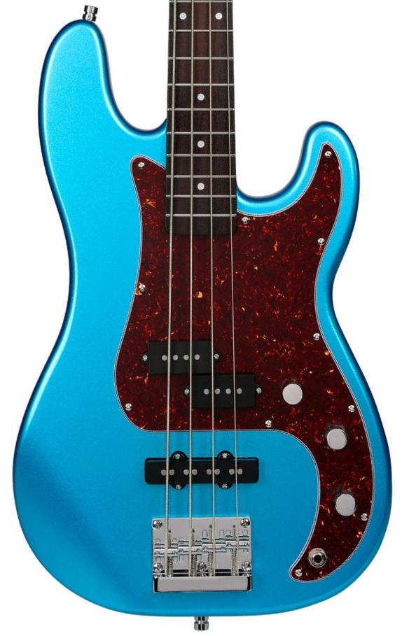 Basse électrique solid body Patina guitars PPB-3 LPB - Lake placid blue
