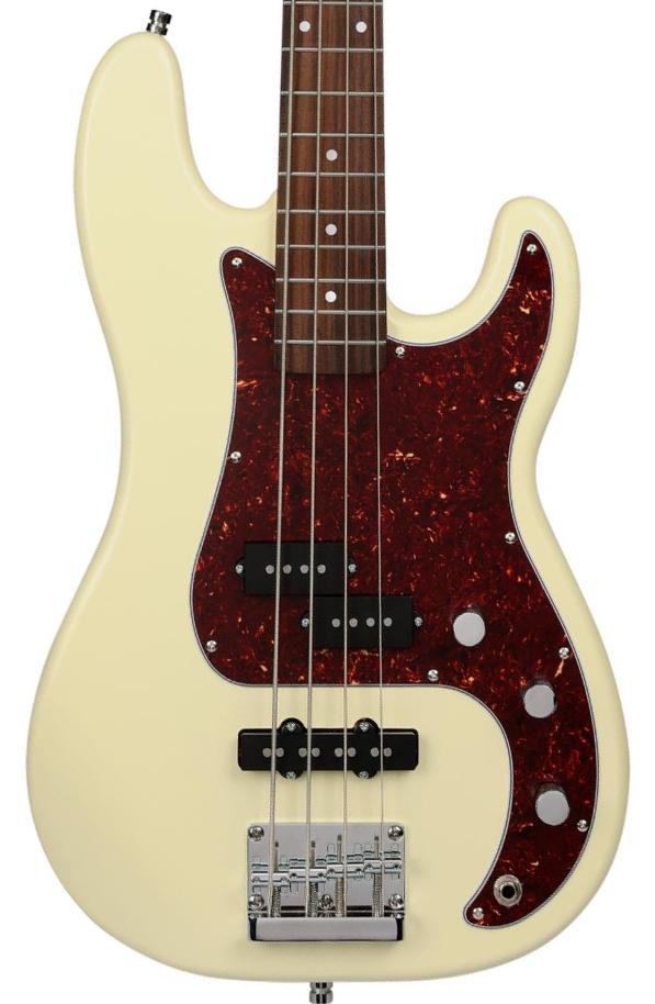 Basse électrique solid body Patina guitars PPB-3 OW - Olympic white