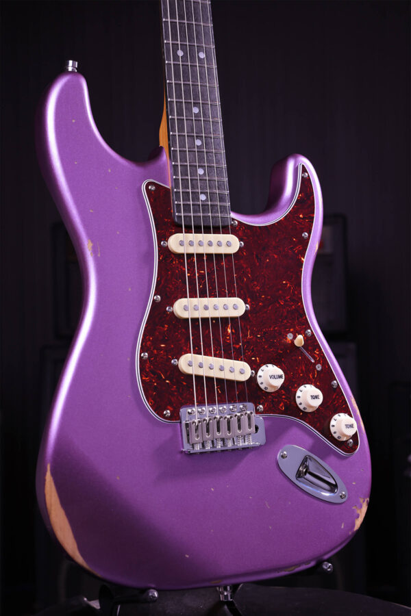Patina Guitars Ps6 Pp R 3s Trem Rw - Purple Relic - Guitare Électrique Forme Str - Variation 2