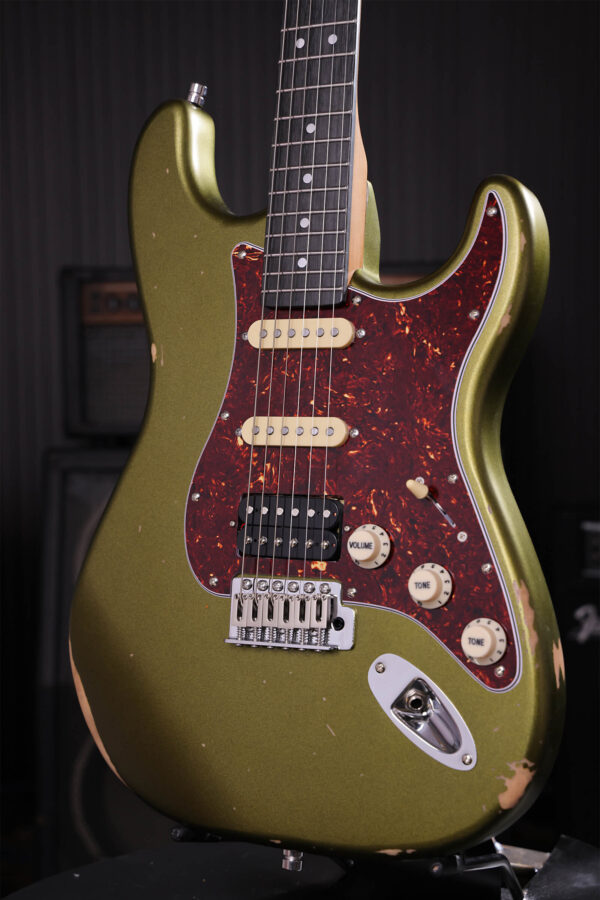 Patina Guitars Ps7 Sgr R Hss Trem Rw - Sherwood Green Relic - Guitare Électrique Forme Str - Variation 2