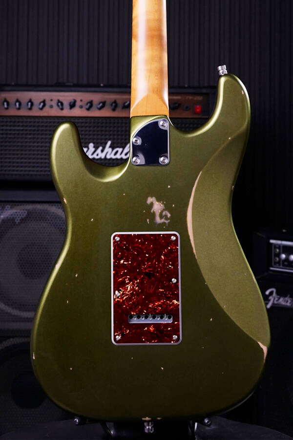 Patina Guitars Ps7 Sgr R Hss Trem Rw - Sherwood Green Relic - Guitare Électrique Forme Str - Variation 3