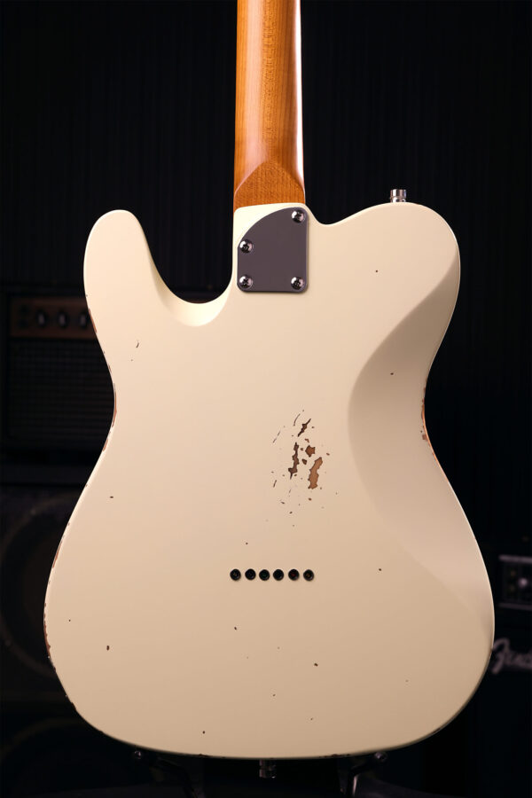 Patina Guitars Pt6 Ow R 2s Ht Rw - Olympic White Relic - Guitare Électrique Forme Tel - Variation 3