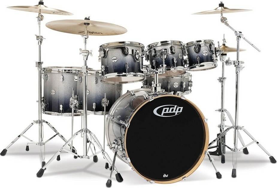 Pdp Pd806069 Concept Maple 6 Futs - 6 FÛts Et + - Silver To Black Sparkle Fade - Batterie Acoustique Stage - Main picture