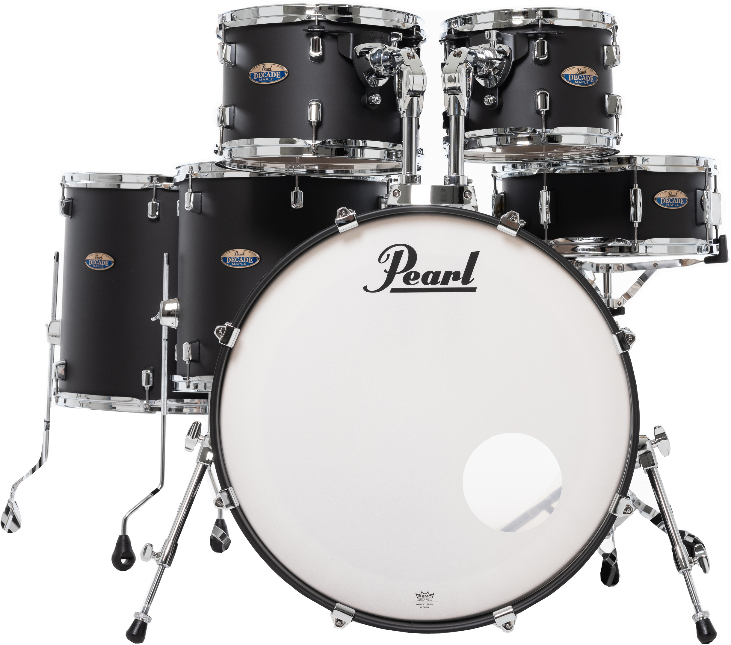 Pearl Decade Maple Hyper Rock 22 Satin Slate Black (sans Hardware) - 6 FÛts Et + - Satin Slate Black - Batterie Acoustique Rock - Main picture