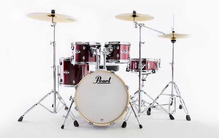 Pearl Exx705nbrc-864 Export Fusion 20 - Satin Scarlet - Batterie Acoustique Fusion - Main picture