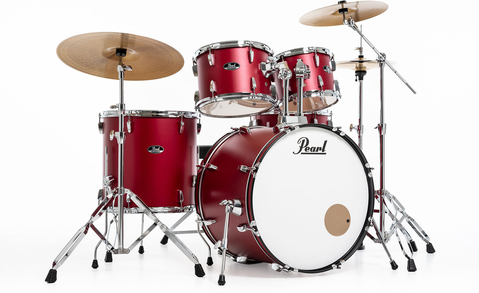 Pearl Roadshow Fusion 20 + B-50 + Ride 20 Matte Red - Matte Red - Batterie Acoustique Fusion - Main picture