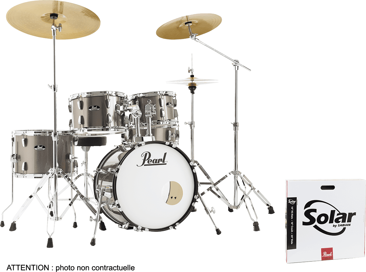 Pearl Roadshow Plus Junior 18'' + Pack Sabian Solar 3 Cy - 5 FÛts - Bronze Metallic - Batterie Acoustique Junior - Main picture