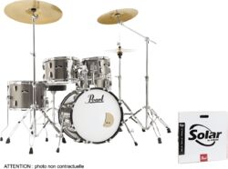 Batterie acoustique junior Pearl Roadshow Plus Junior 18'' + Pack Sabian Solar 3 Cymbales - 5 fûts - Bronze metallic