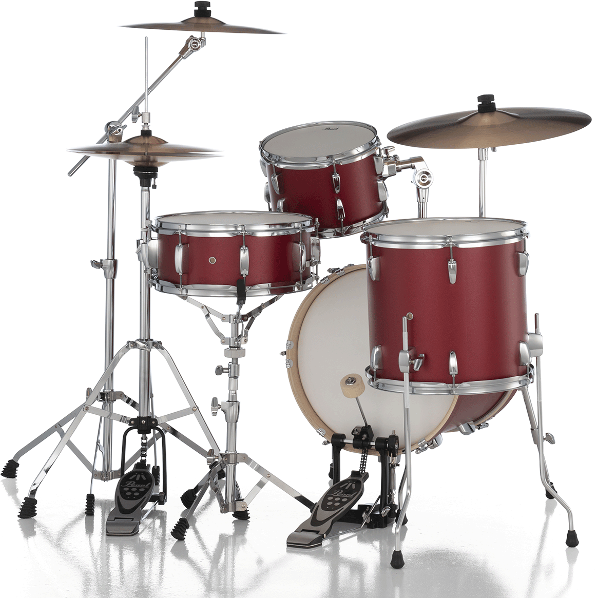 Pearl Midtown 16 + Pack Hardware Hwp-50s - 4 FÛts - Matte Red - Batterie Acoustique Jazz - Variation 2