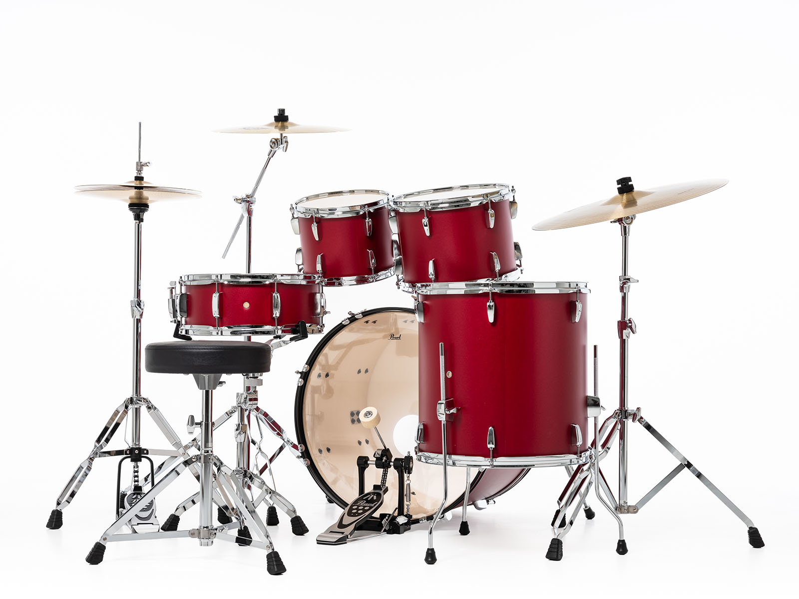 Pearl Roadshow Fusion 20 + B-50 + Ride 20 Matte Red - Matte Red - Batterie Acoustique Fusion - Variation 1