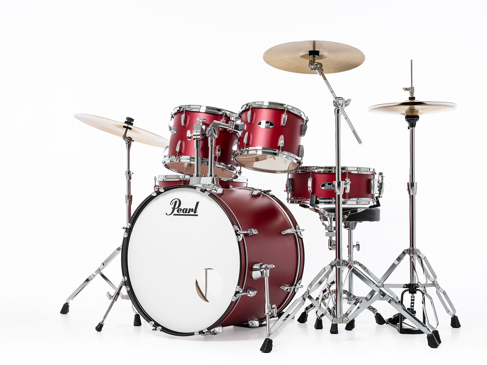 Pearl Roadshow Fusion 20 + B-50 + Ride 20 Matte Red - Matte Red - Batterie Acoustique Fusion - Variation 2
