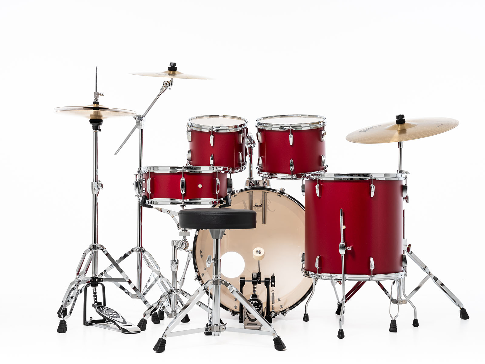 Pearl Roadshow Fusion 20 + B-50 + Ride 20 Matte Red - Matte Red - Batterie Acoustique Fusion - Variation 5
