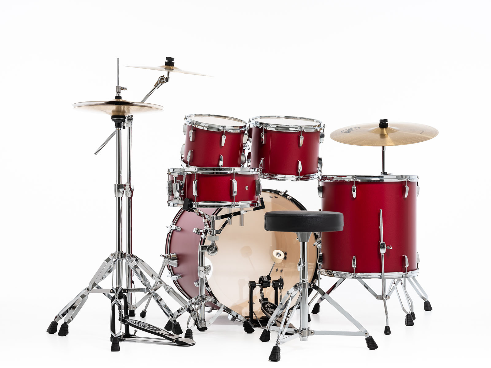 Pearl Roadshow Fusion 20 + B-50 + Ride 20 Matte Red - Matte Red - Batterie Acoustique Fusion - Variation 6