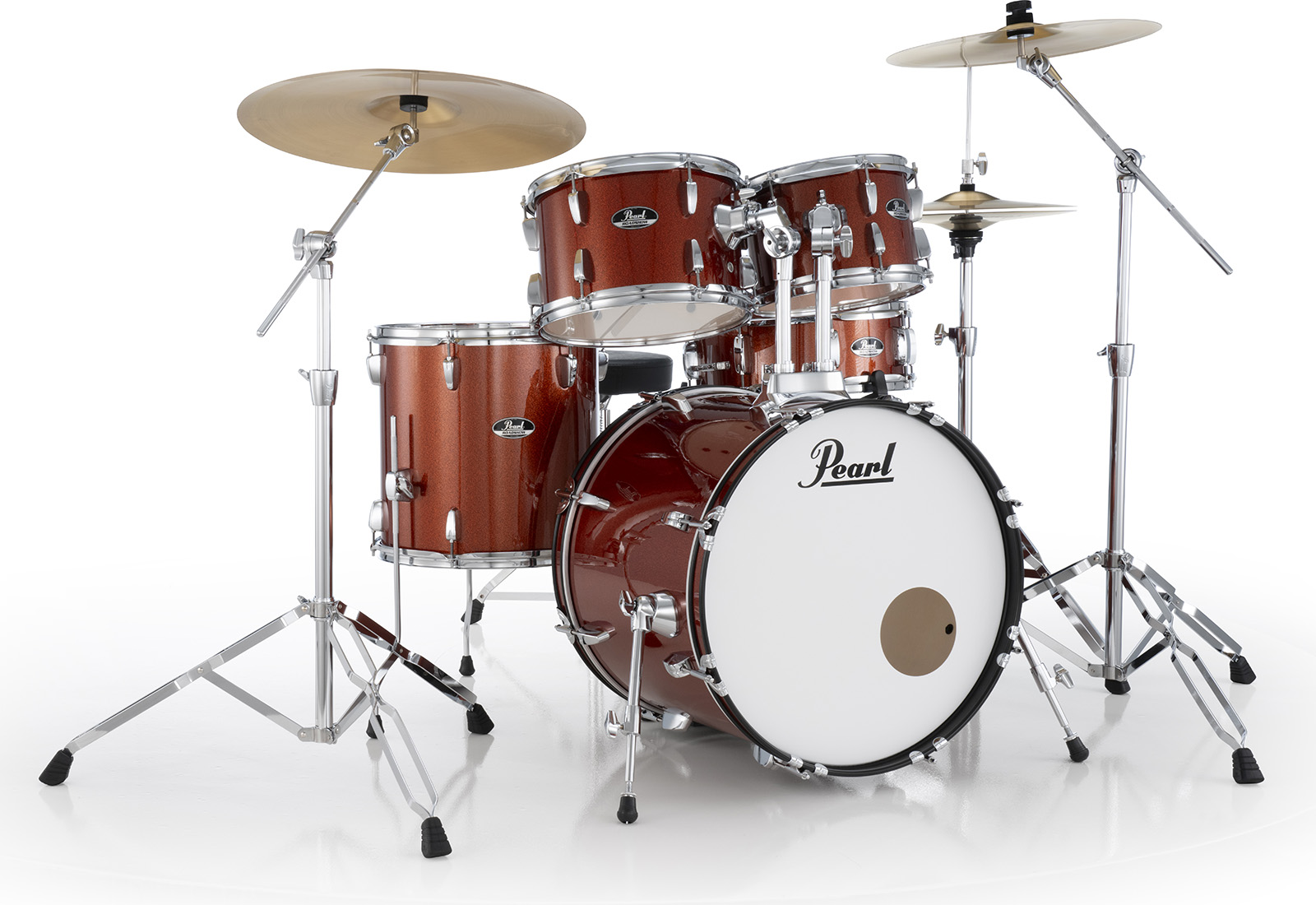 Pearl Roadshow Plus Fusion 20'' + Pack Sabian Solar 3 Cymbales - 5 FÛts - Burnt Orange Sparkle - Batterie Acoustique Fusion - Variation 4
