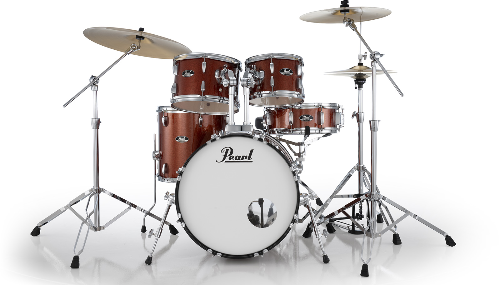 Pearl Roadshow Plus Rock 22'' + Pack Sabian Solar 3 Cymbales - 5 FÛts - Burnt Orange Sparkle - Batterie Acoustique Rock - Variation 1