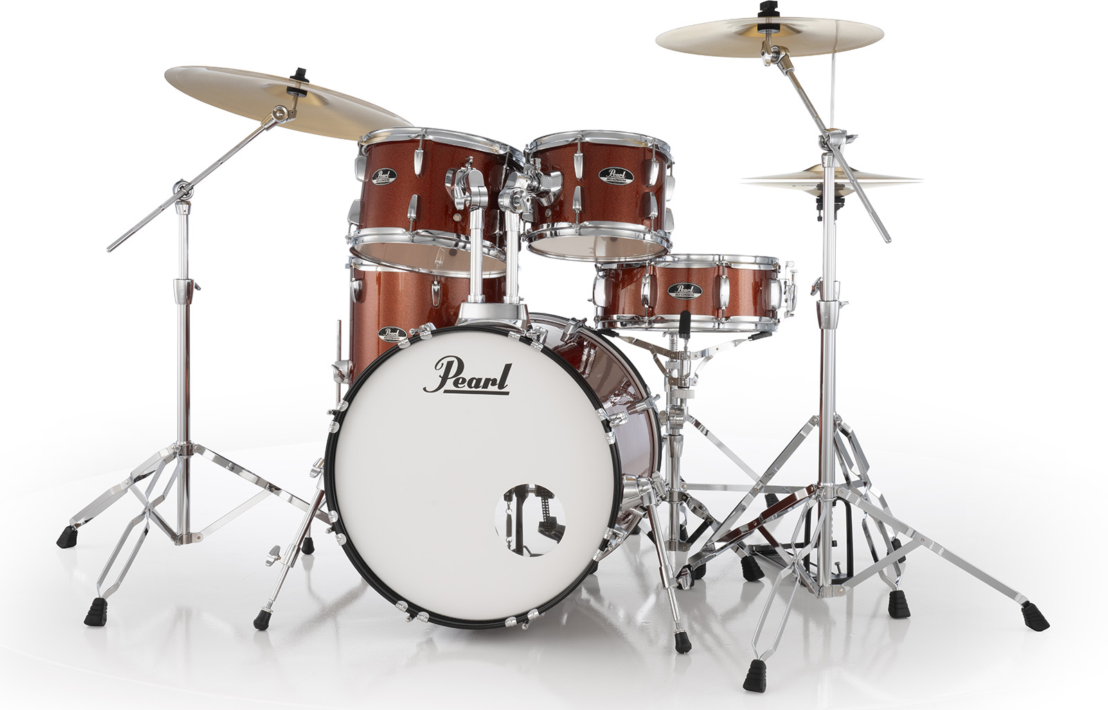 Pearl Roadshow Plus Rock 22'' + Pack Sabian Solar 3 Cymbales - 5 FÛts - Burnt Orange Sparkle - Batterie Acoustique Rock - Variation 3