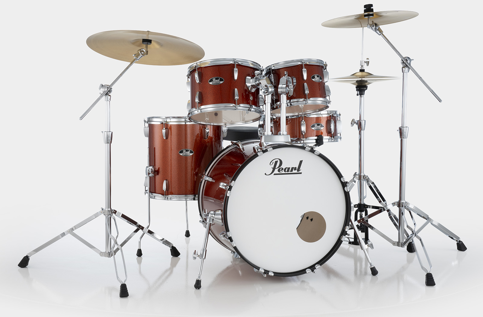 Pearl Roadshow Plus Rock 22'' + Pack Sabian Solar 3 Cymbales - 5 FÛts - Burnt Orange Sparkle - Batterie Acoustique Rock - Variation 4