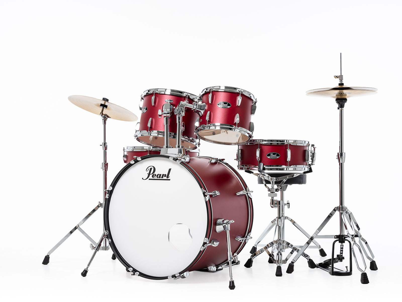 Pearl Roadshow Rock 22'' - 5 FÛts - Matte Red - Batterie Acoustique Rock - Variation 1