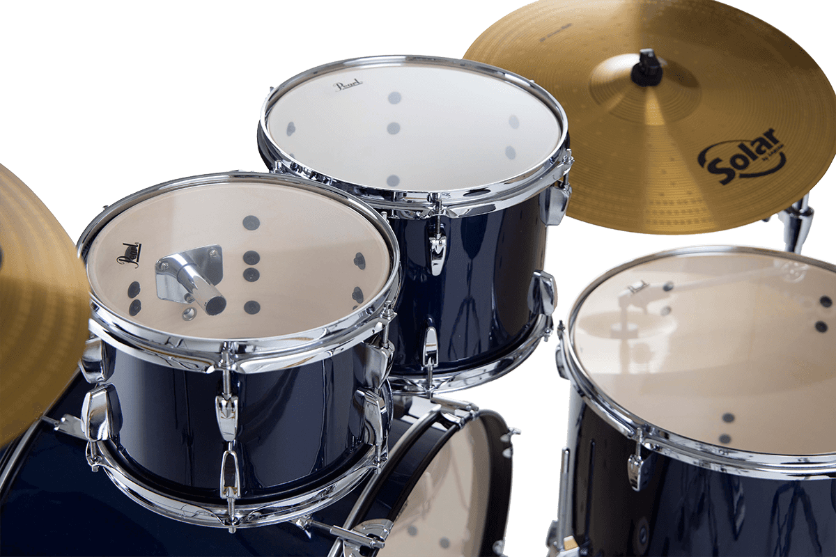 Pearl Roadshow Rock + B-50 + Pack Sabian Solar - Royal Blue Metallic - Batterie Acoustique Rock - Variation 3